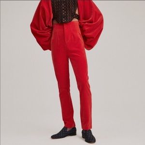 NEW - Palomo Spain High Waisted Velvet Trousers